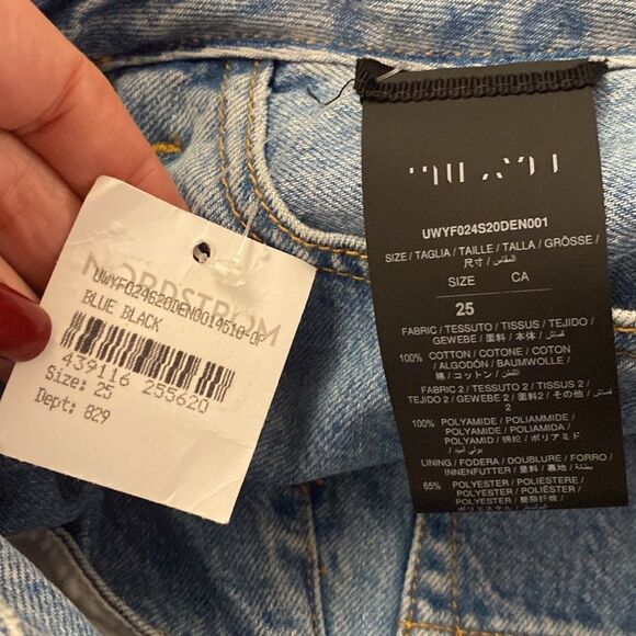 NWT Unravel Project Black Lace overall Denim Skirt, size 25 - Picture 9 of 9